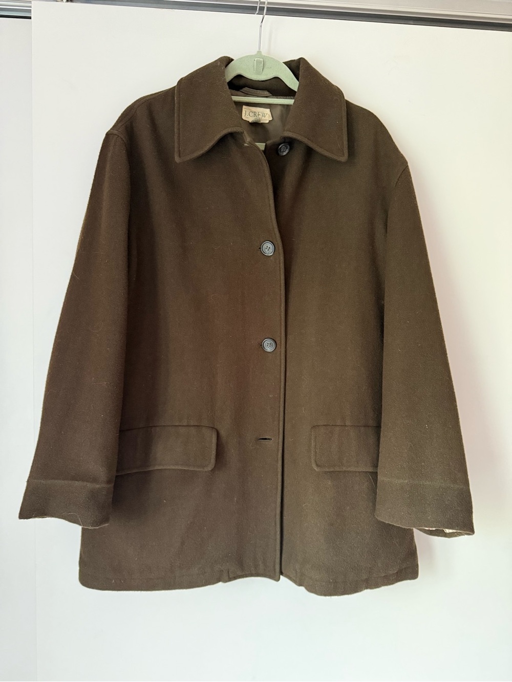 J. Crew Brown Wool Pea Coat - Classic Button Front